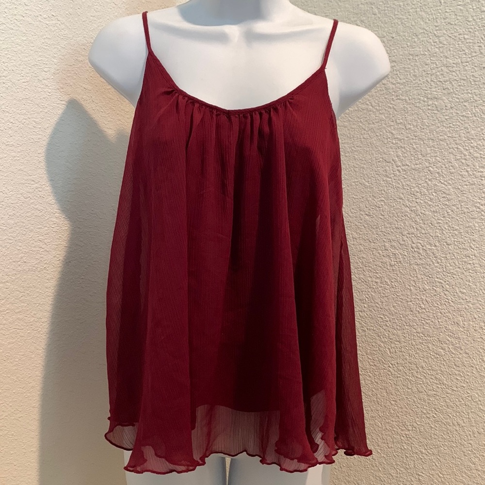 Express wine red double-layer tank top